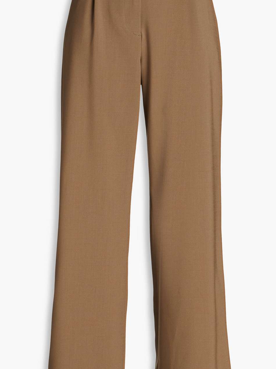 pleated twill wide-leg pants