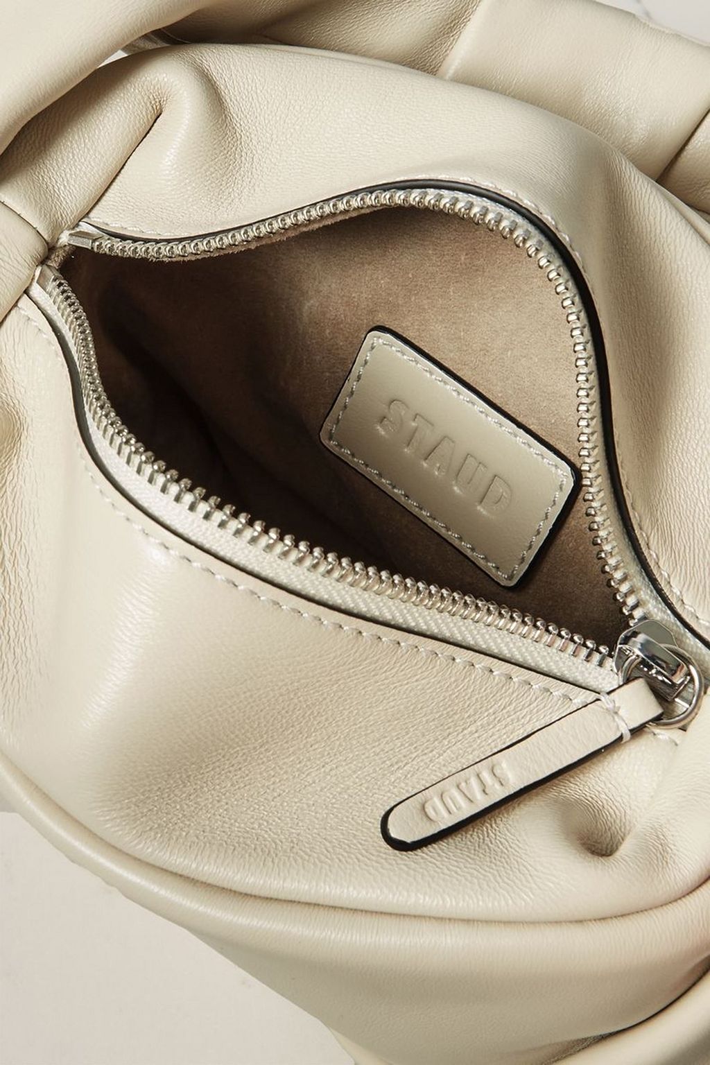 STAUD Kiss gathered leather shoulder bag
