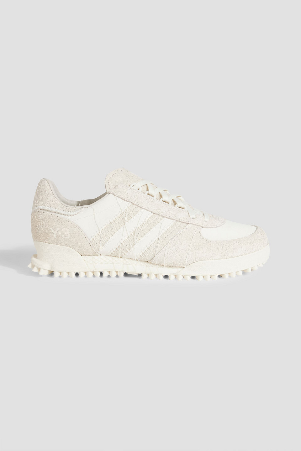 Shop Y-3 Marathon Tr Shell, Suede And Leather Sneakers In Off-white