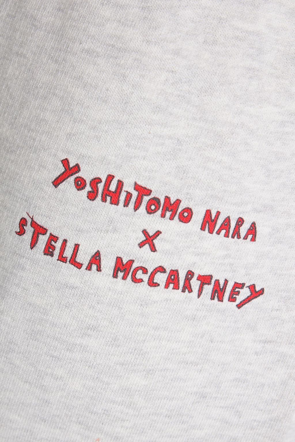 STELLA MCCARTNEY + Yoshitomo Nara appliquéd French cotton-terry track pants