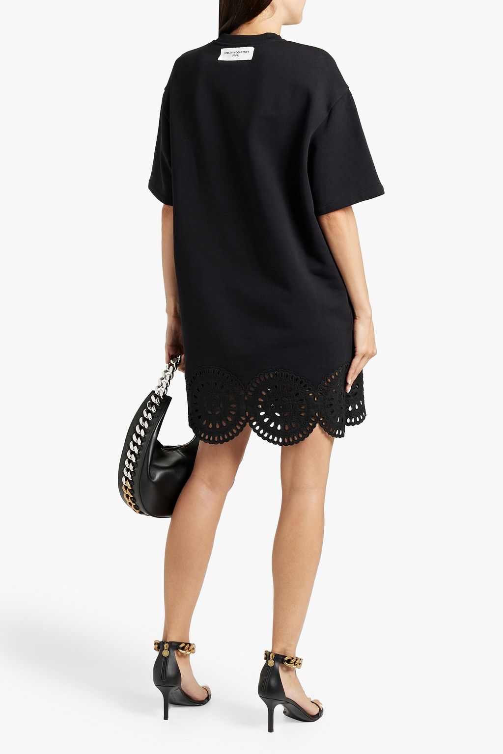STELLA MCCARTNEY Broderie anglaise-trimmed French cotton-terry mini dress