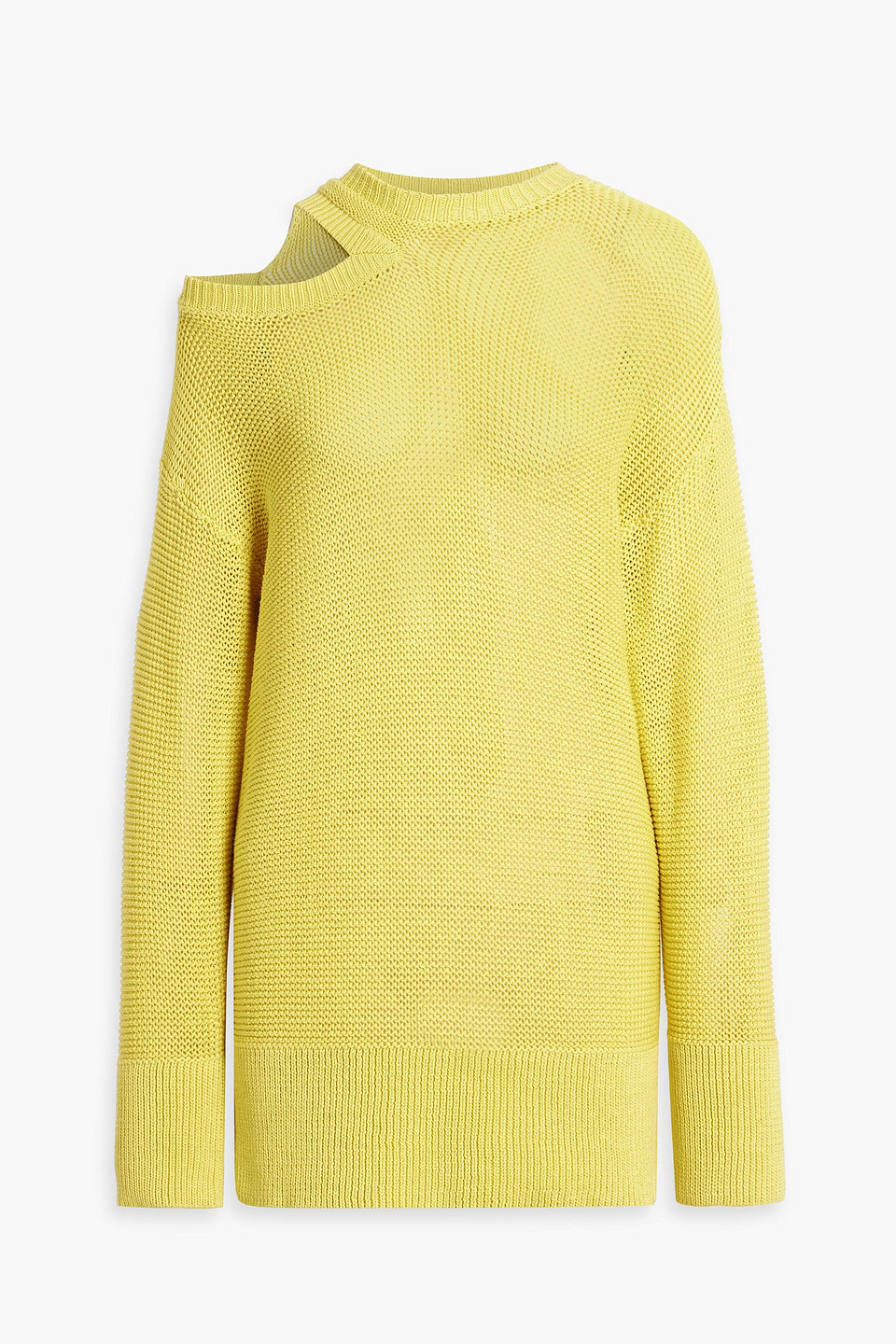 Stella Mccartney Cutout Cotton Sweater In Chartreuse