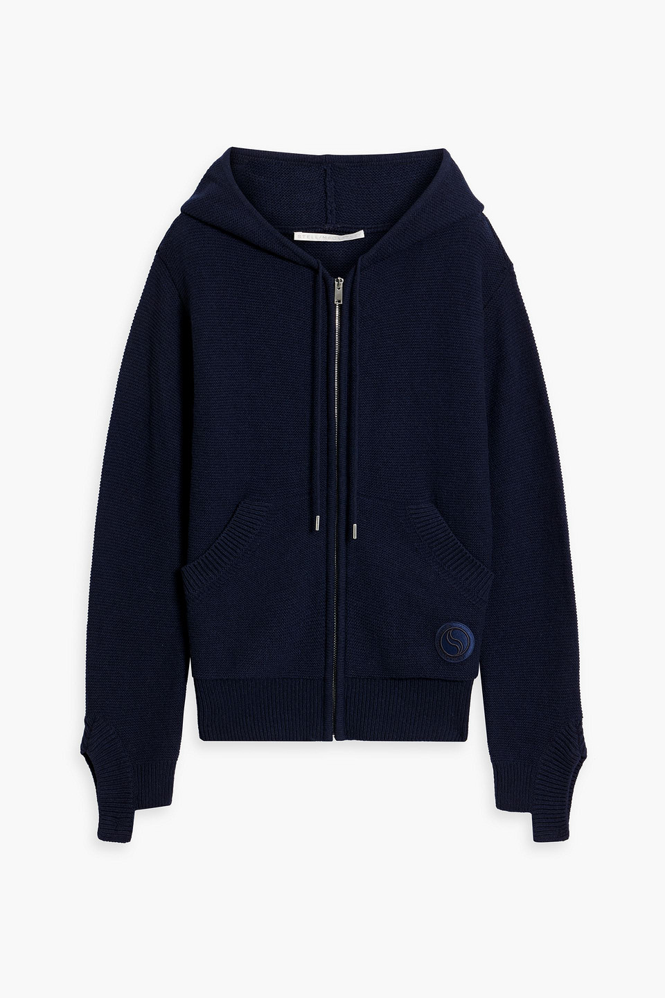 Stella Mccartney Cashmere And Wool-blend Hoodie In Navy