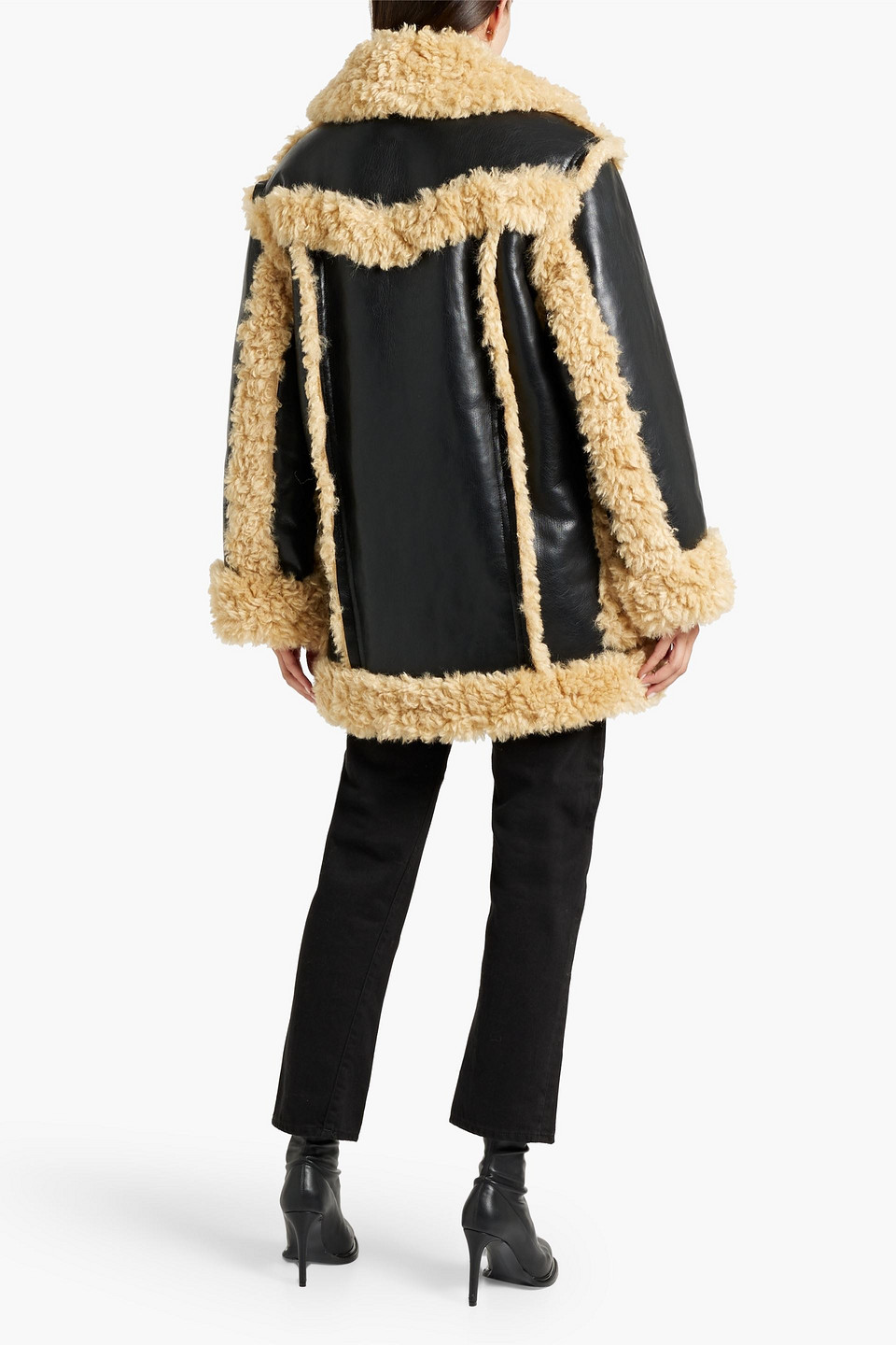 STAND STUDIO MAGNOLIA DOUBLE-BREASTED FAUX SHEARLING JACKET