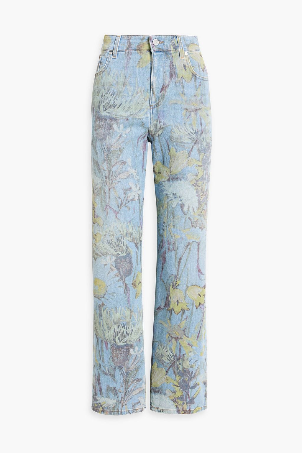 STELLA MCCARTNEY Floral-print high-rise straight-leg jeans