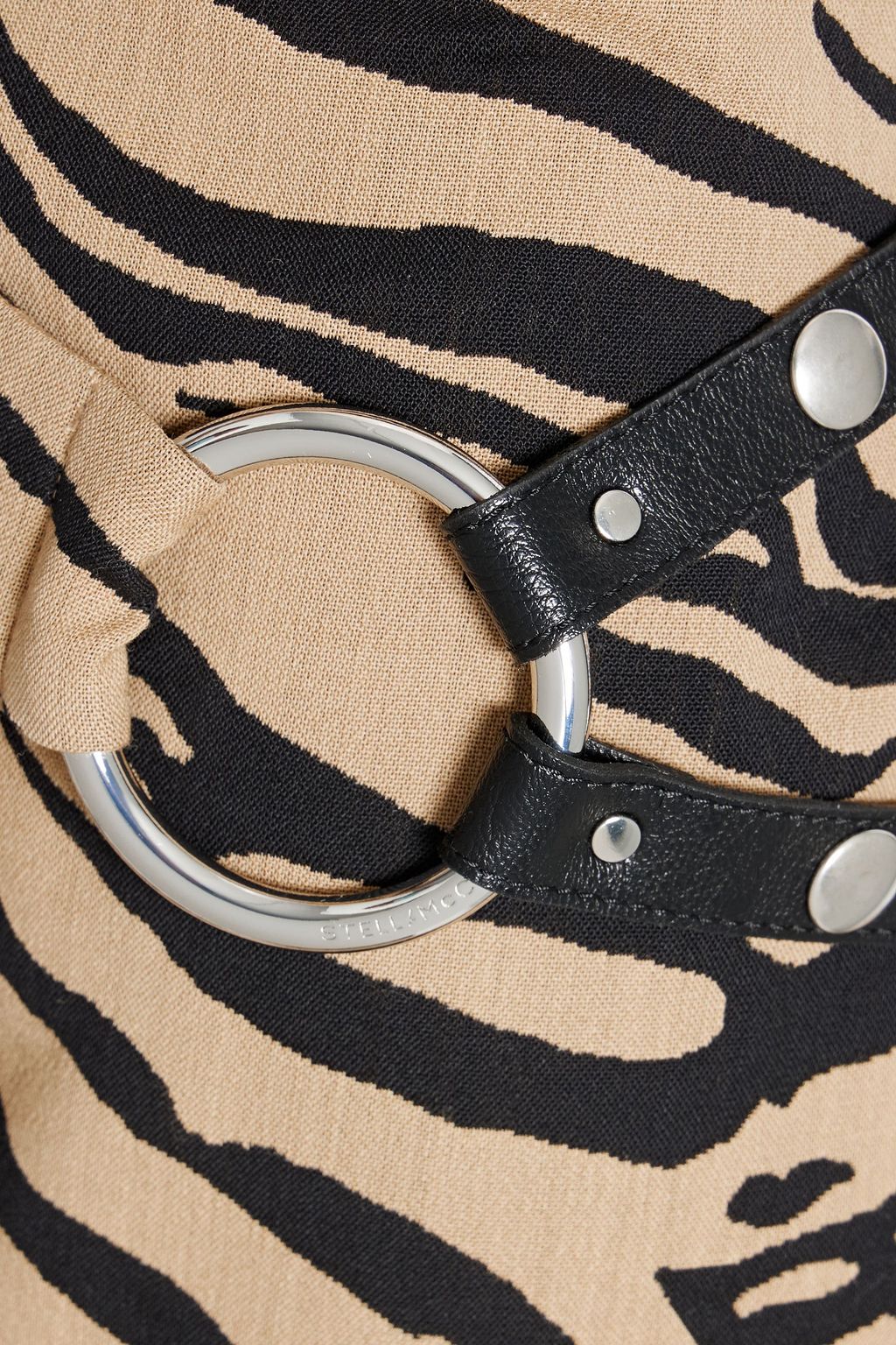 STELLA MCCARTNEY Zebra-print wool-blend mini wrap skirt