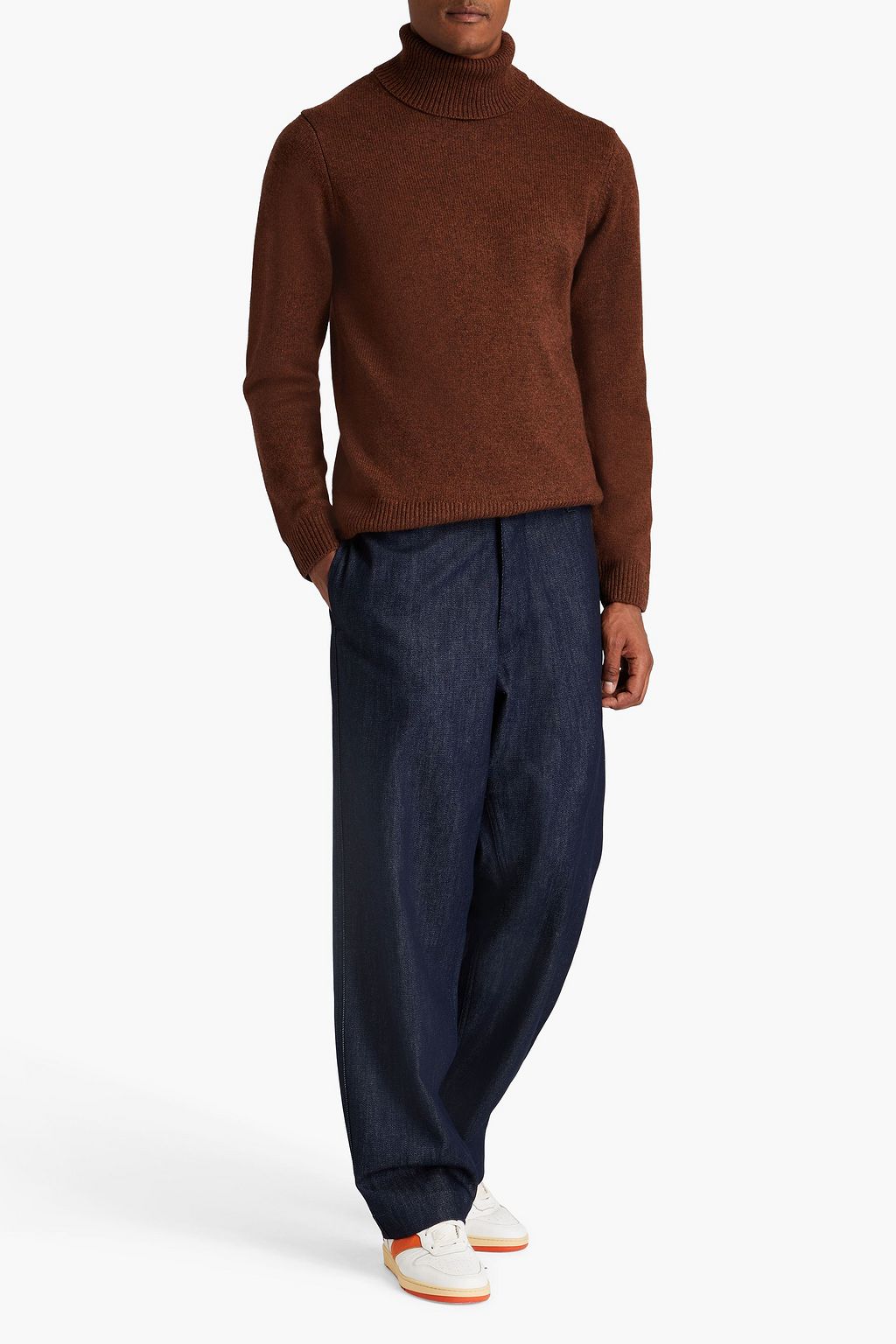 SANDRO Melierter Rollkragenpullover aus einer Wollmischung