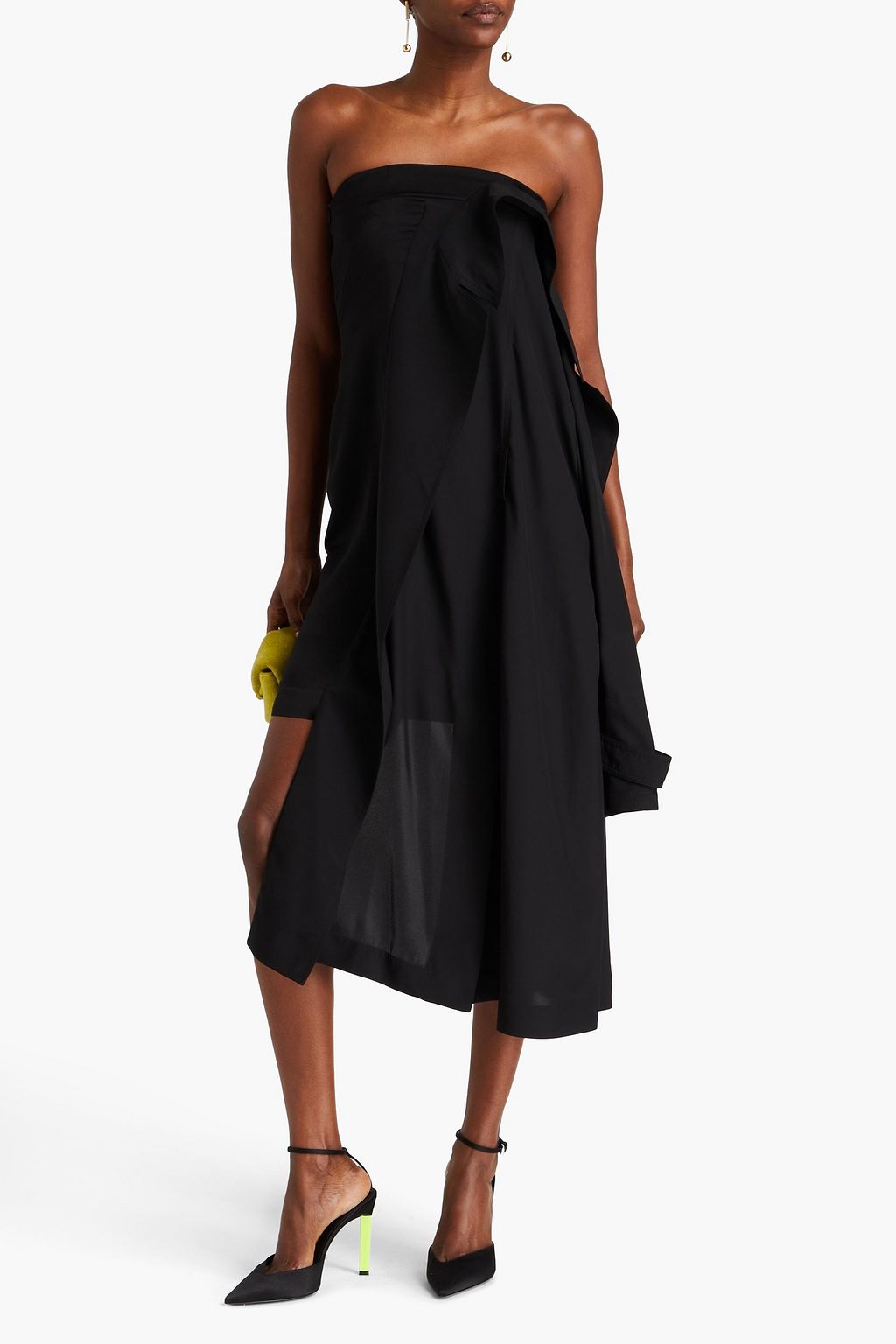 JW ANDERSON فستان Trench من ساتان كريب بتصميم منسدل بدون حمالات