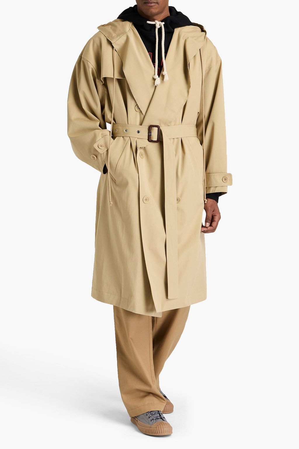 JW ANDERSON معطف ترنش من قطن غبردين بحزام