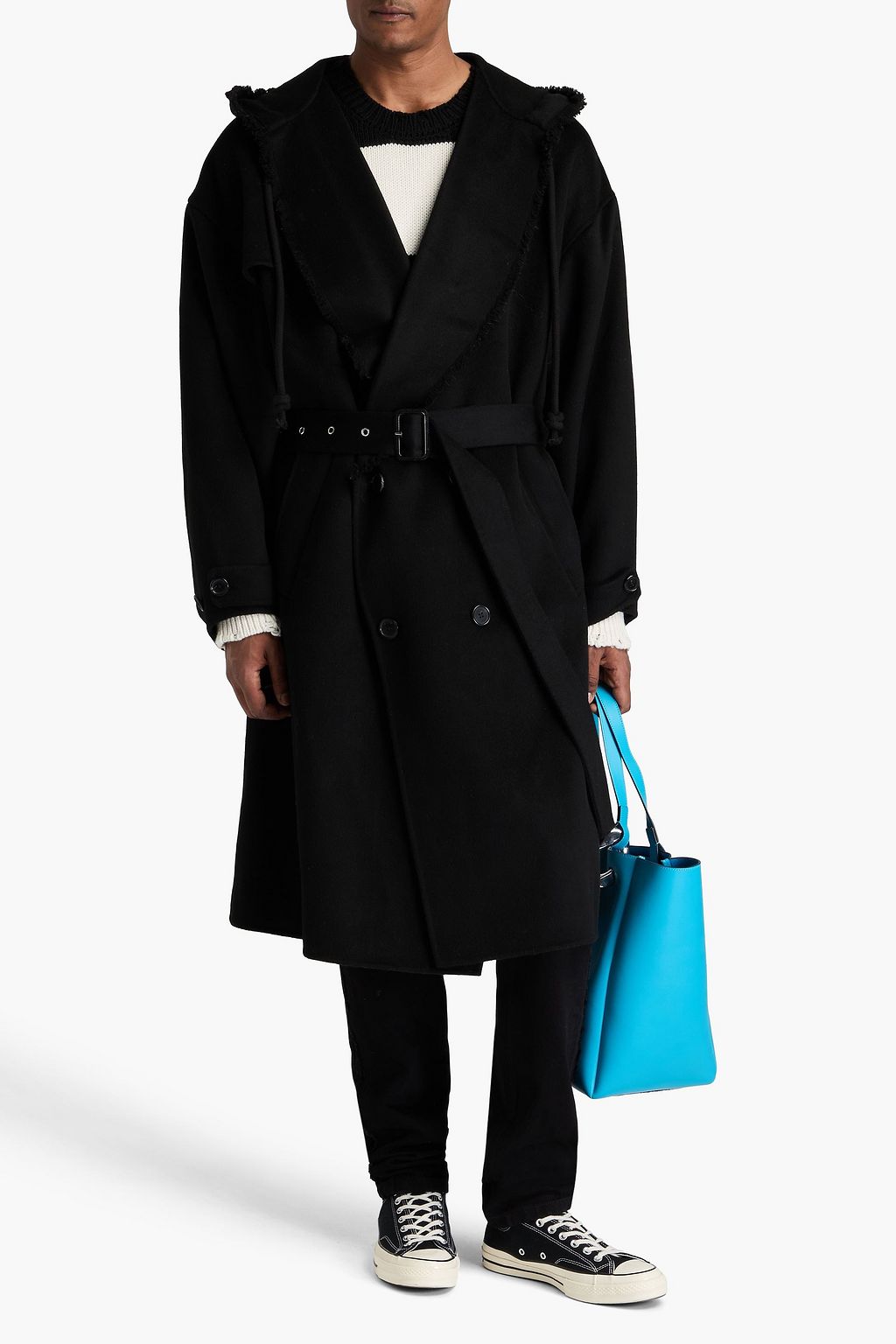 JW ANDERSON Belted wool-felt hooded coat