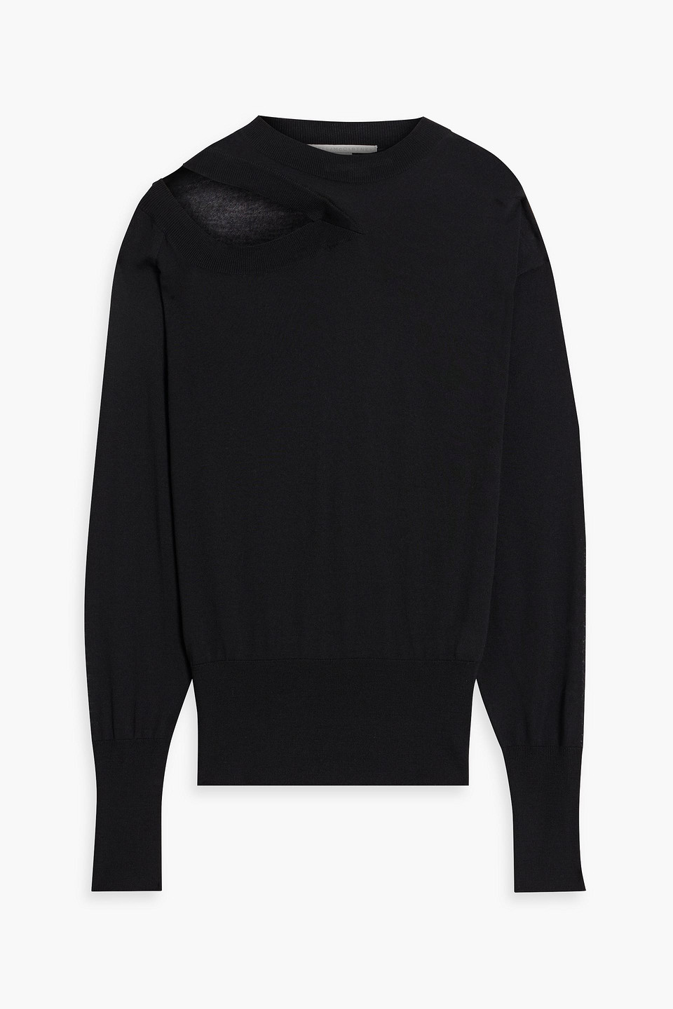 Stella Mccartney Cutout Wool Sweater In Black
