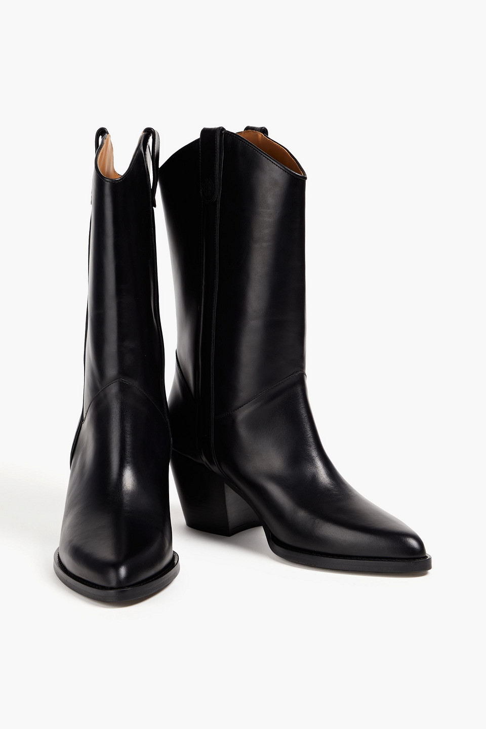  Maje - Leather Cowboy Boots - Black - Eu 36 