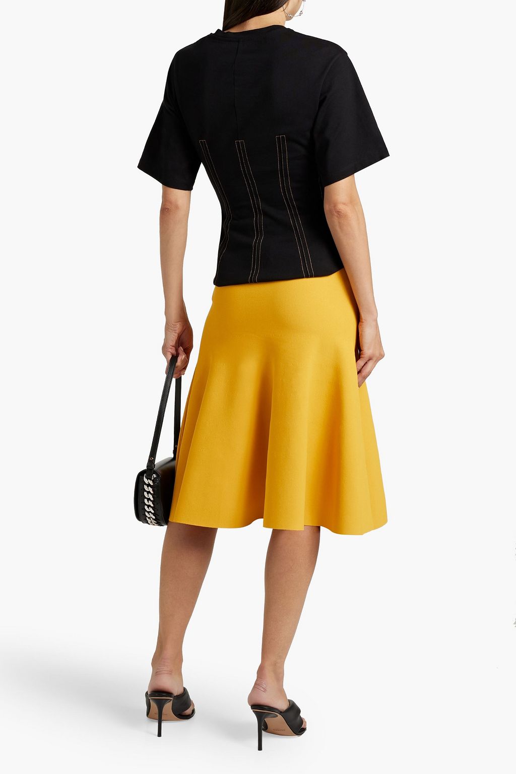 STELLA MCCARTNEY Fluted stretch-knit skirt