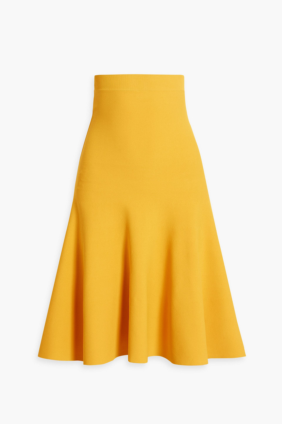Stella Mccartney Fluted Stretch-knit Skirt In Marigold