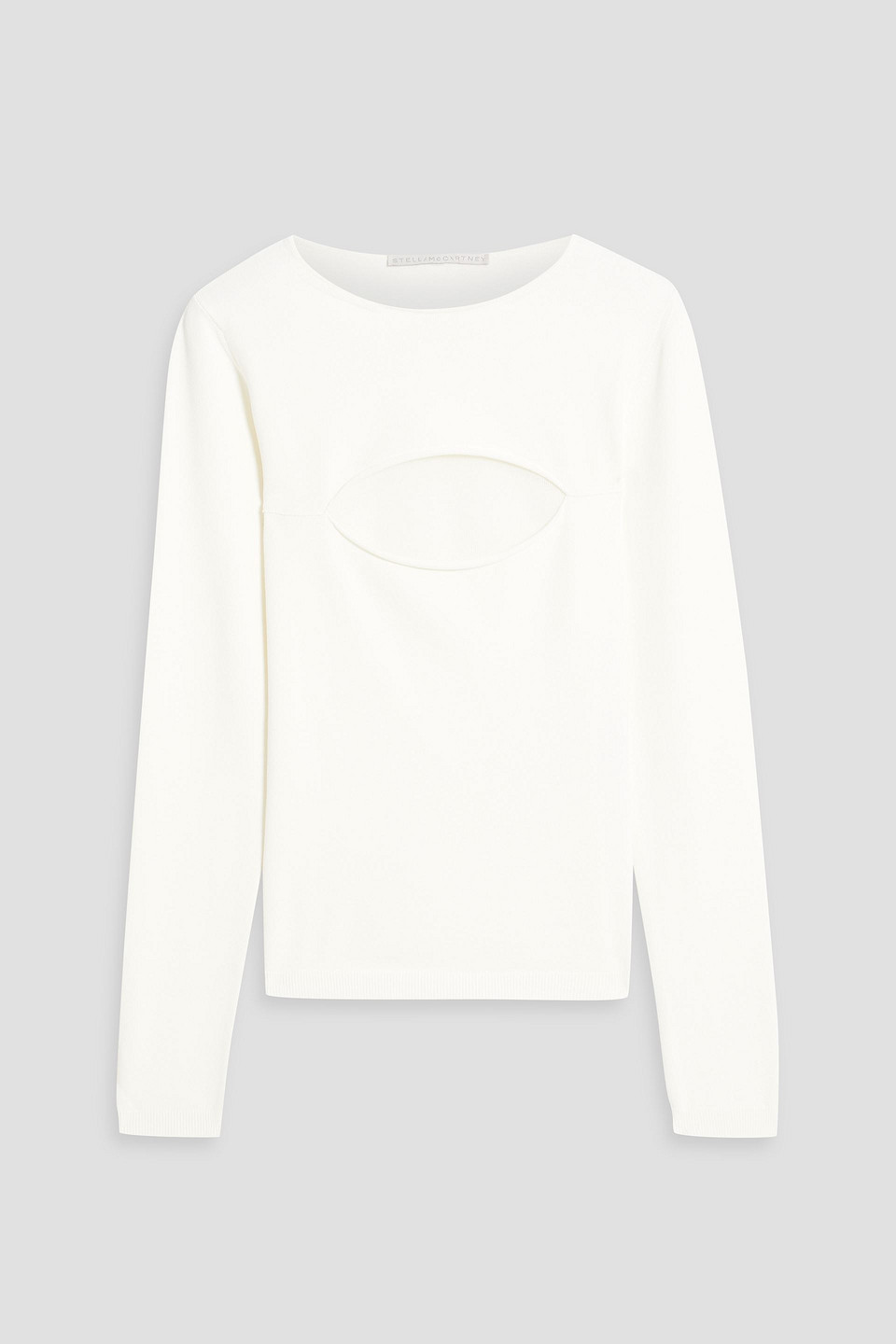 Stella Mccartney Cutout Stretch-knit Top In Off-white