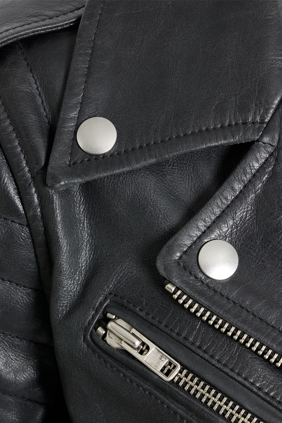 Stand Studio Icon Mc Leather Biker Jacket In Black