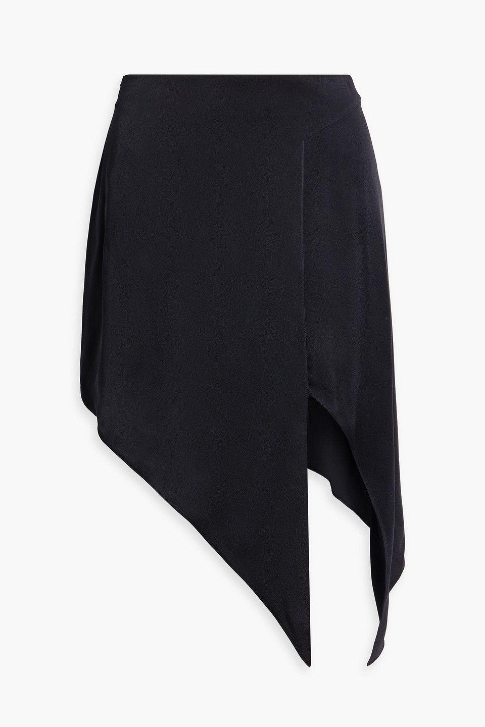 Stella Mccartney Asymmetric Satin-crepe Midi Skirt In Black