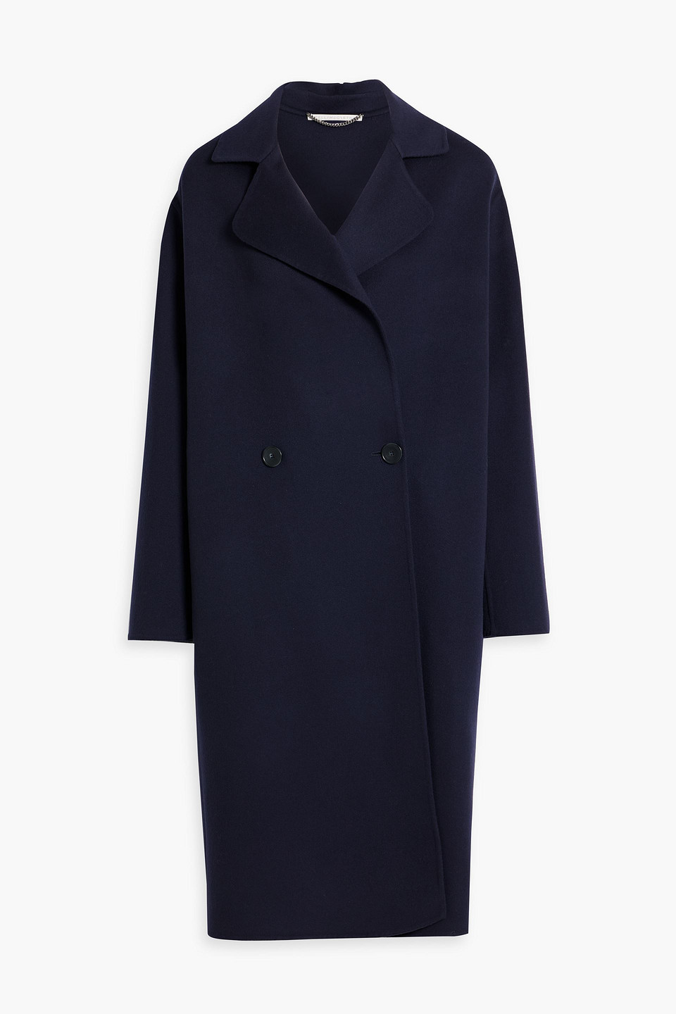 Stella Mccartney Double-breasted Wool-felt Coat In Midnight Blue