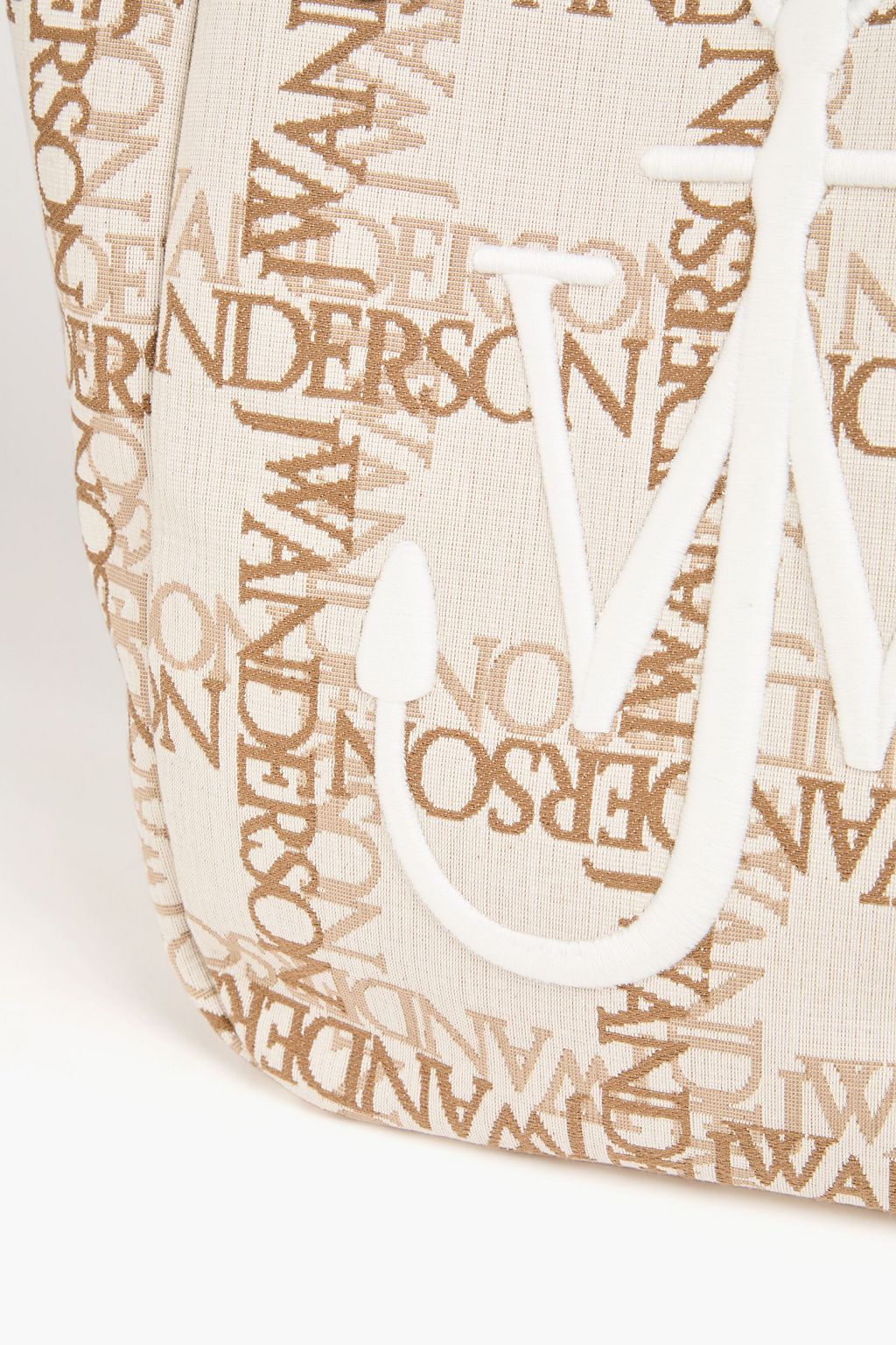 JW ANDERSON Embroidered leather-trimmed jacquard tote