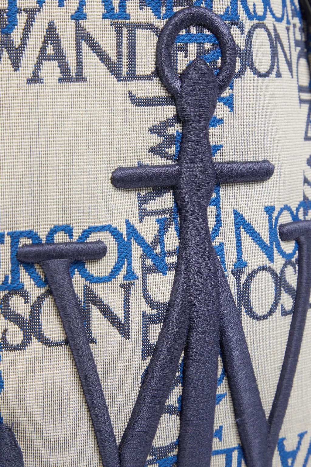JW ANDERSON Embroidered leather-trimmed jacquard tote