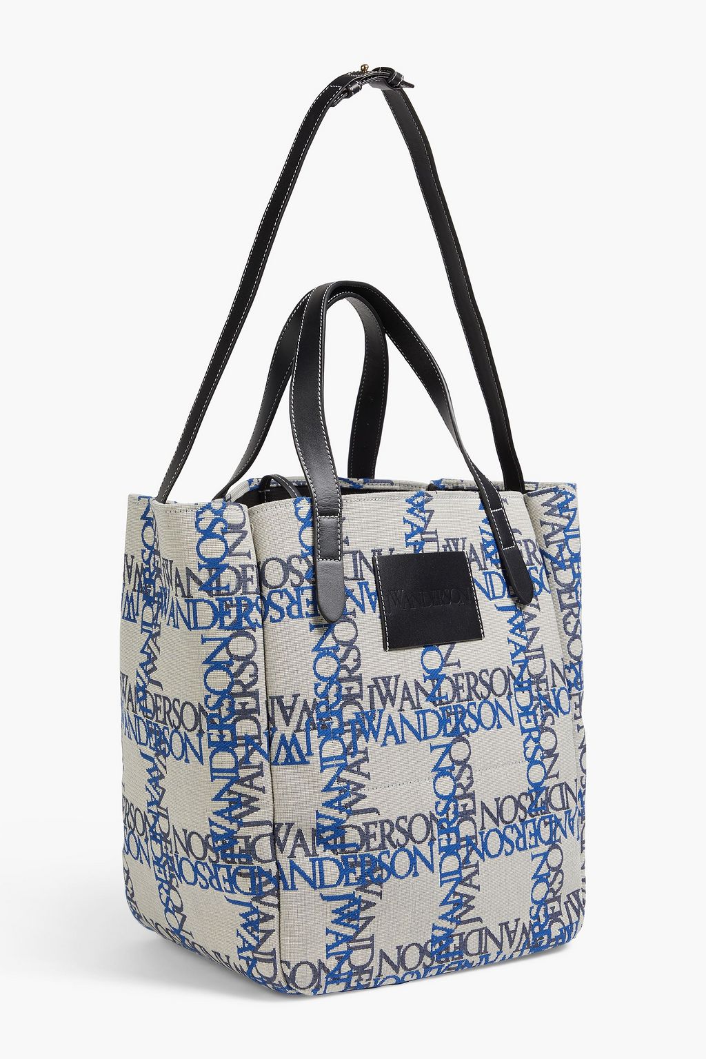 JW ANDERSON Embroidered leather-trimmed jacquard tote