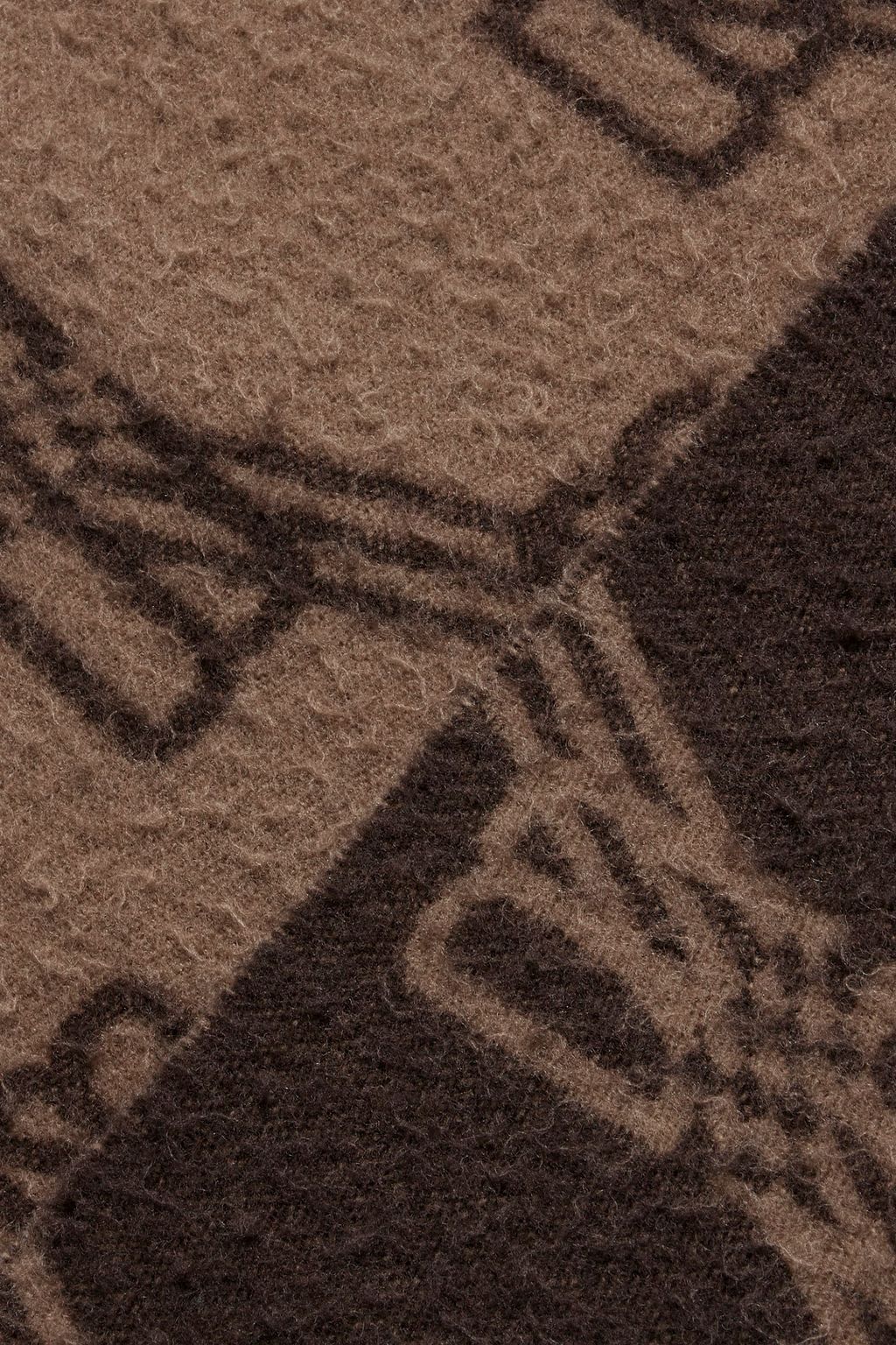 BALENCIAGA Fringed jacquard-knit wool scarf