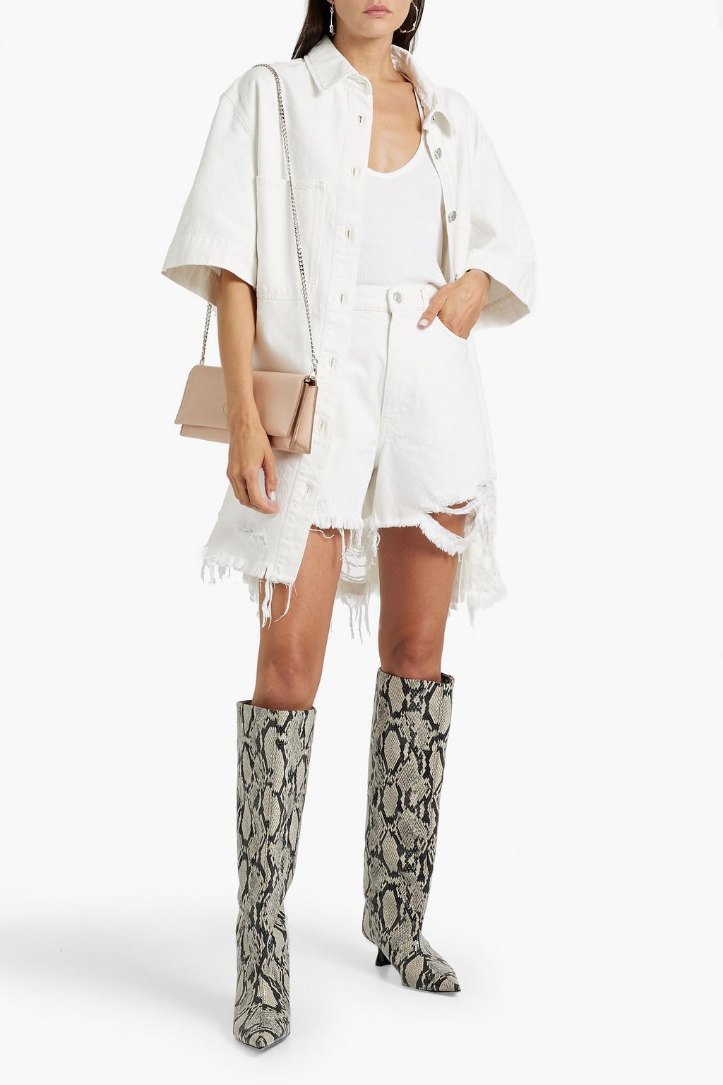 STELLA MCCARTNEY Distressed denim shirt