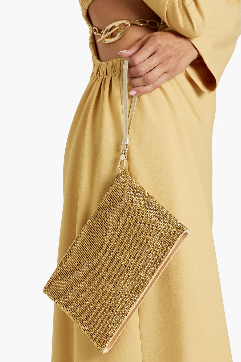 JUDITH LEIBER COUTURE Crystal-embellished satin pouch