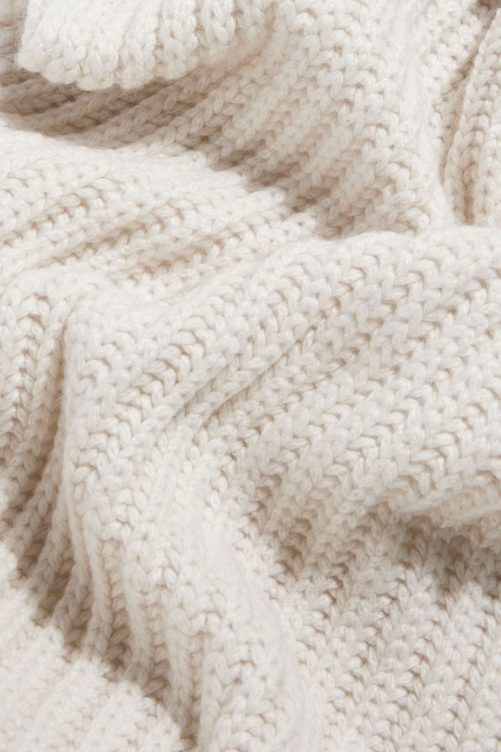 BRUNELLO CUCINELLI Bead-embellished ribbed cashmere scarf