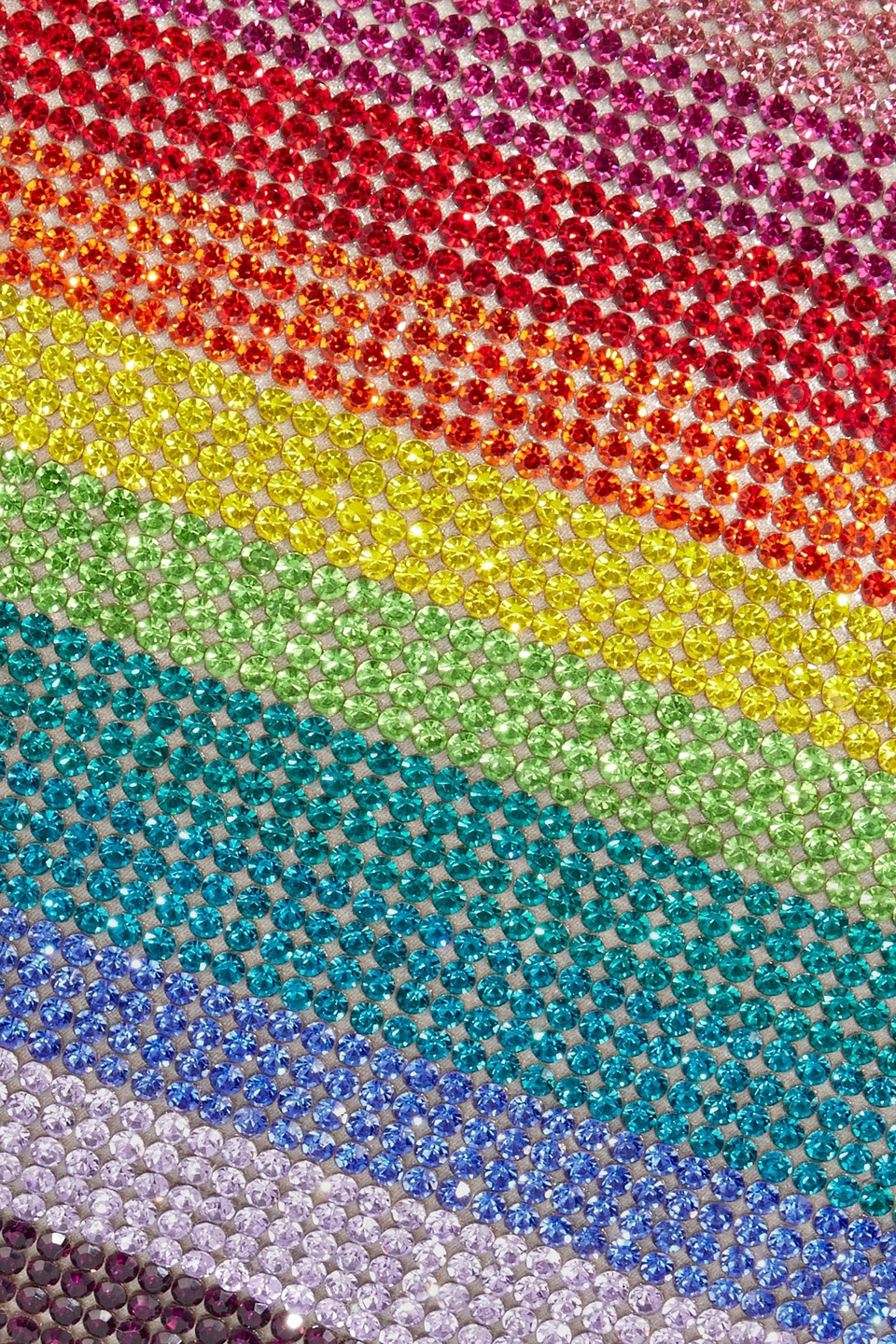 Judith Leiber Rainbow Crystal-embellished Satin Pouch In Multicolor