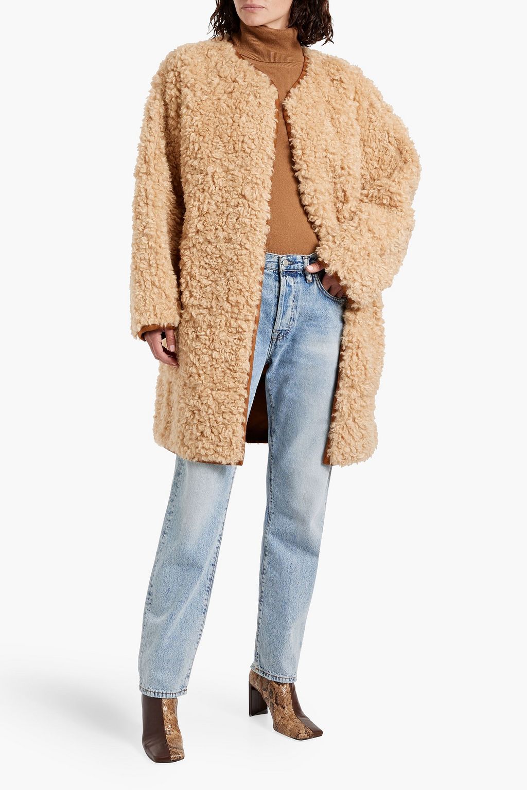 STAND STUDIO Paola reversible faux shearling coat