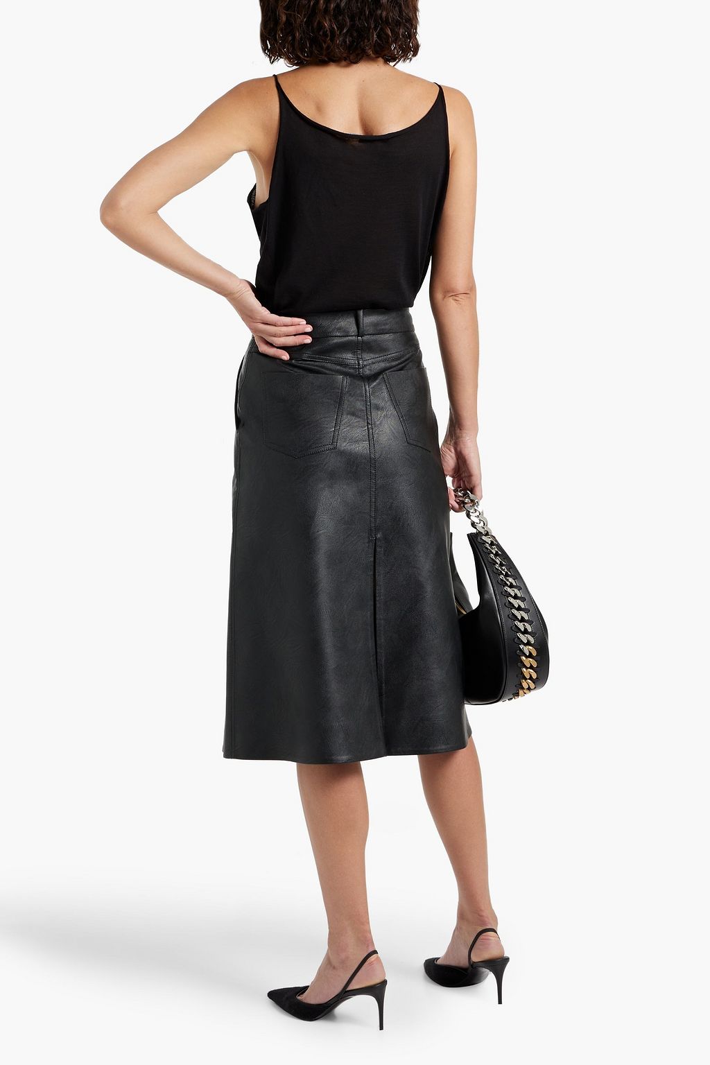 STELLA MCCARTNEY Chain-embellished wool-jersey tank
