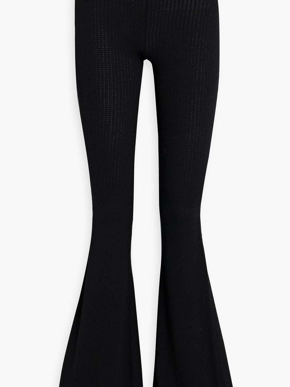 pointelle-knit flared pants
