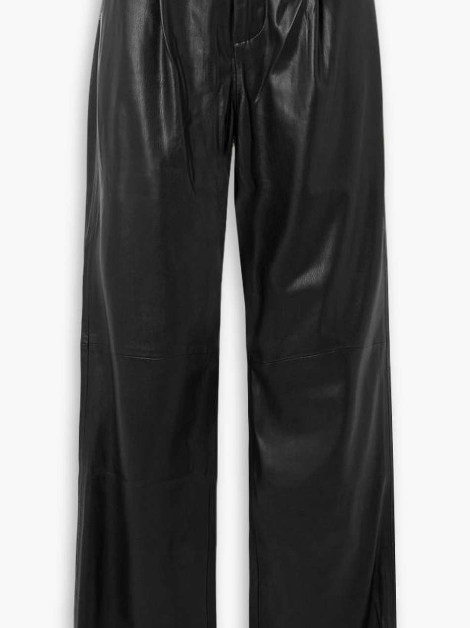 faux leather straight-leg pants