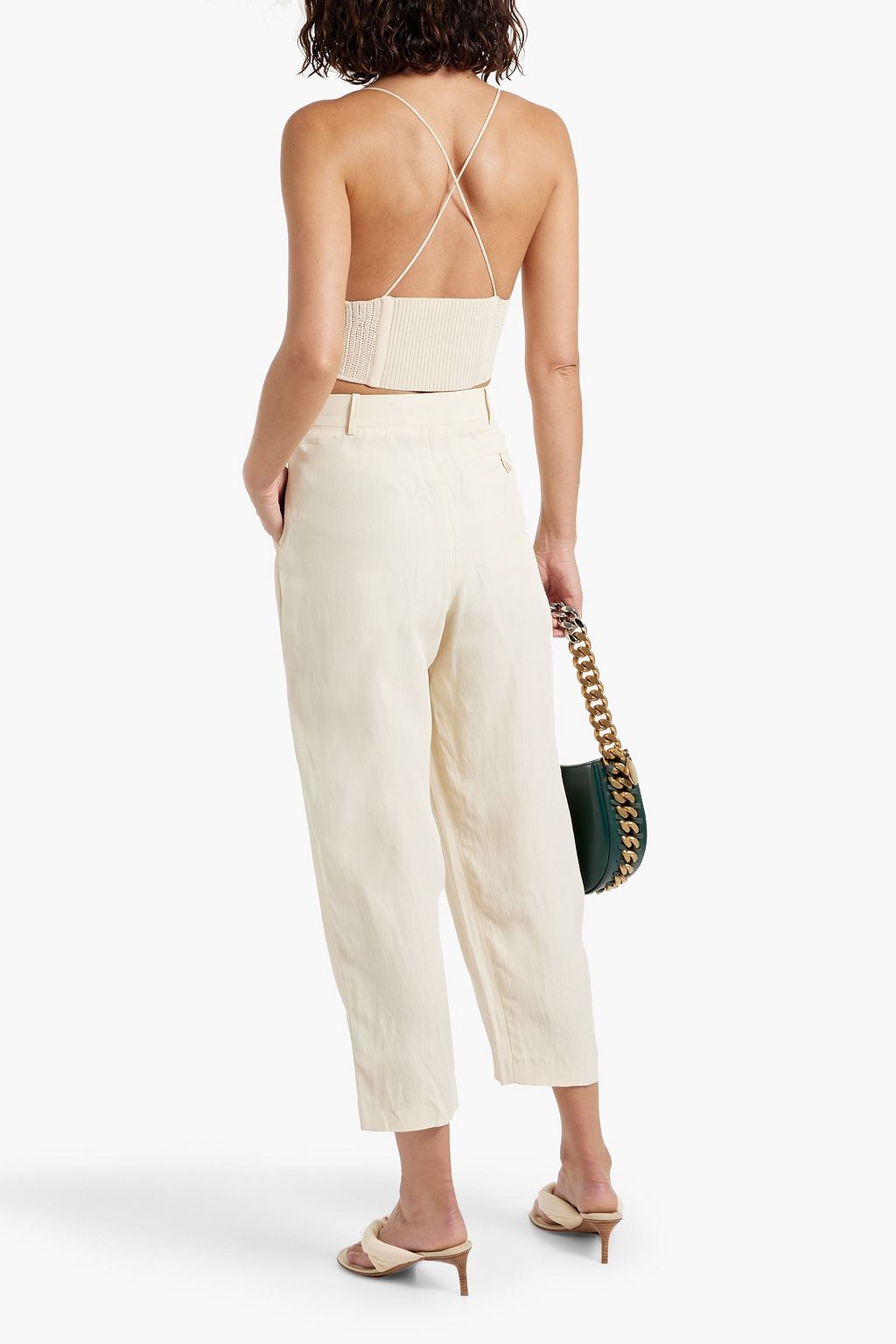 STELLA MCCARTNEY Pleated woven tapered pants