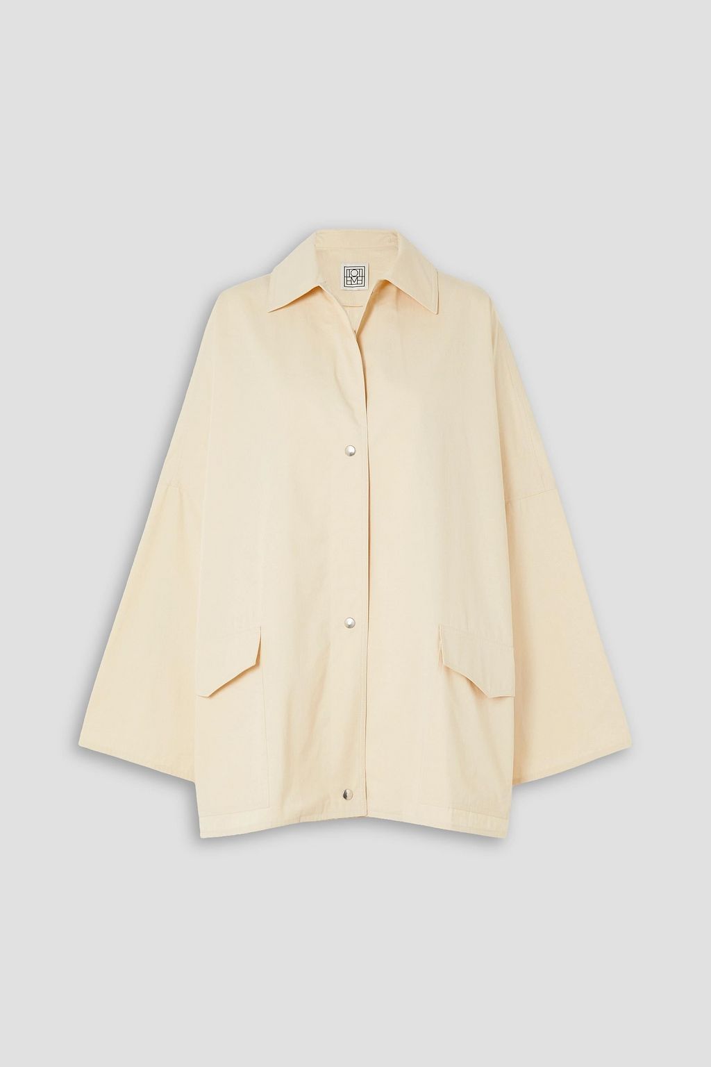 Oversized washed cotton jacket cream XS S