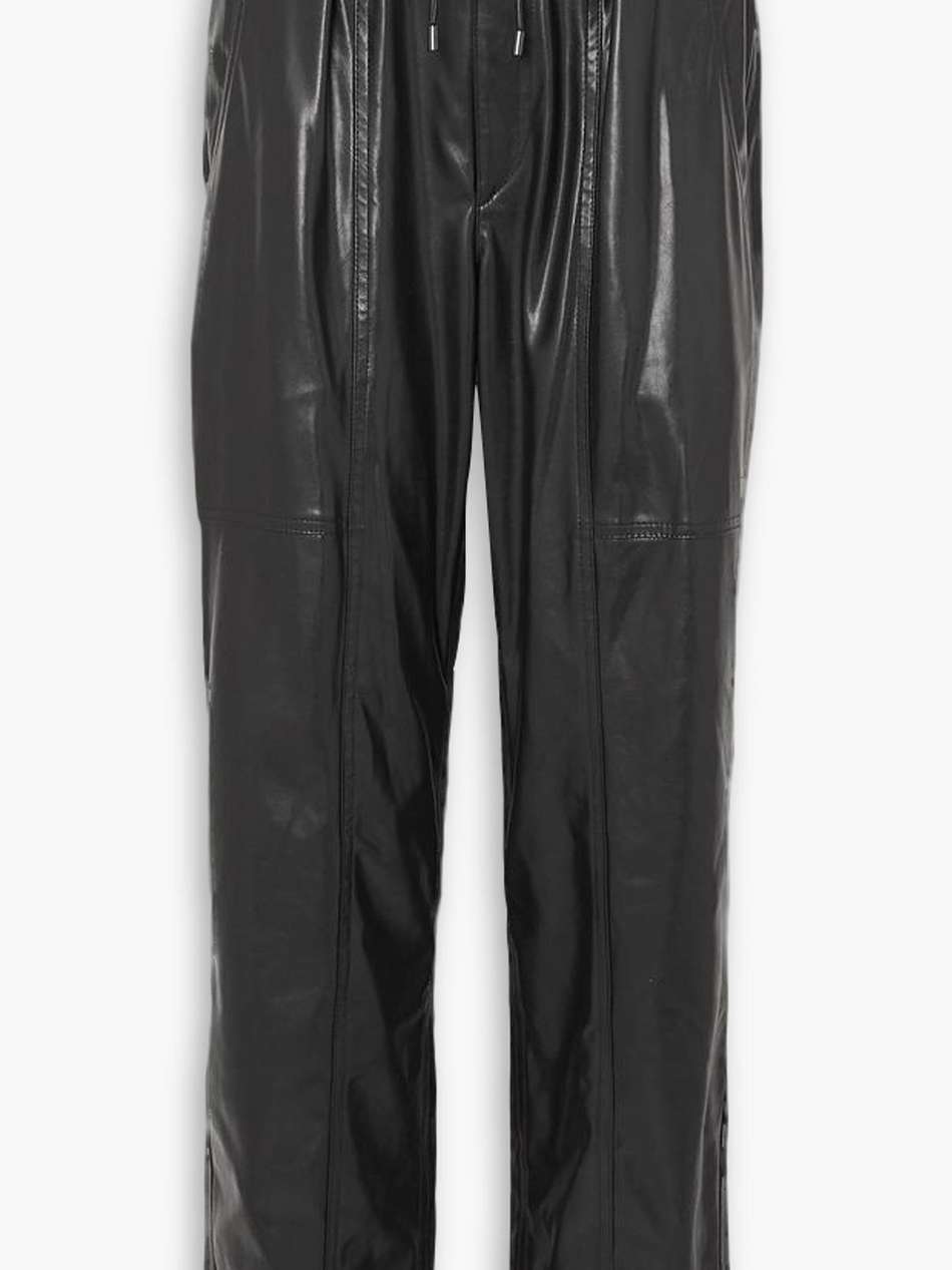brina faux leather straight-leg pants