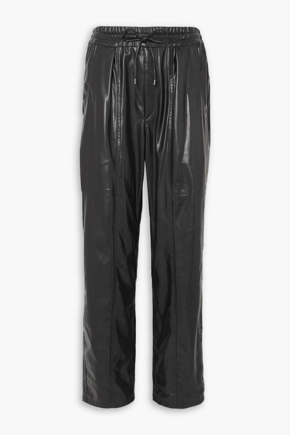 Shop Isabel Marant Étoile Brina Faux Leather Straight-leg Pants In Black