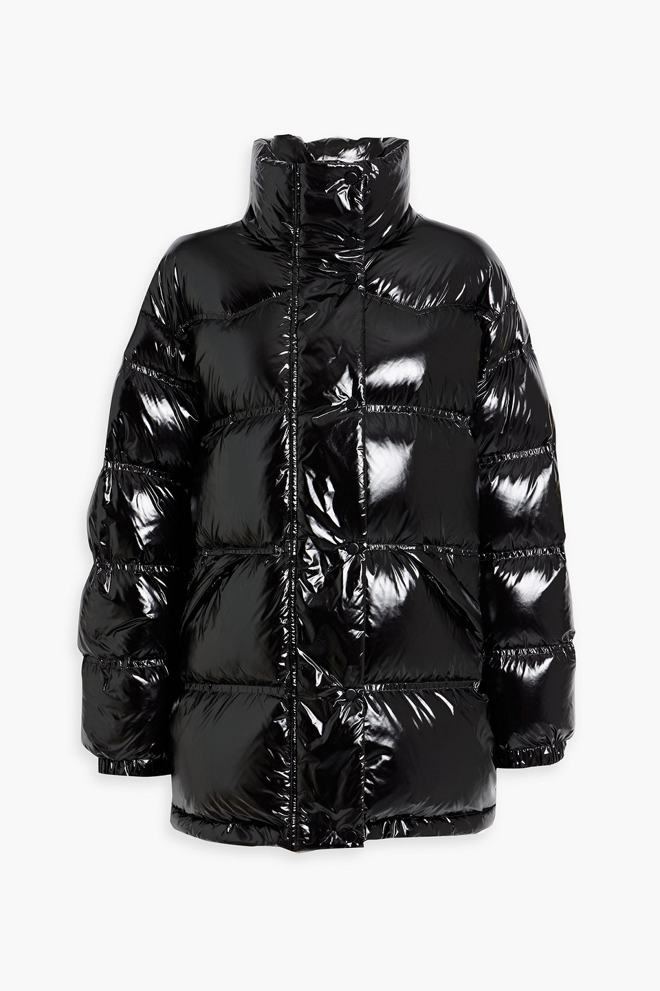 Stand Studio Tatum Puffer Gloss Nylon Down Jacket In Black