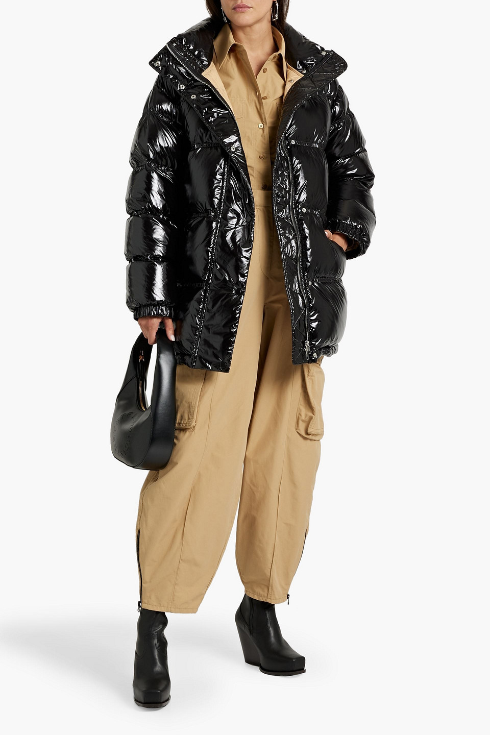 STAND STUDIO LORI QUILTED VINYL DOWN JACKET