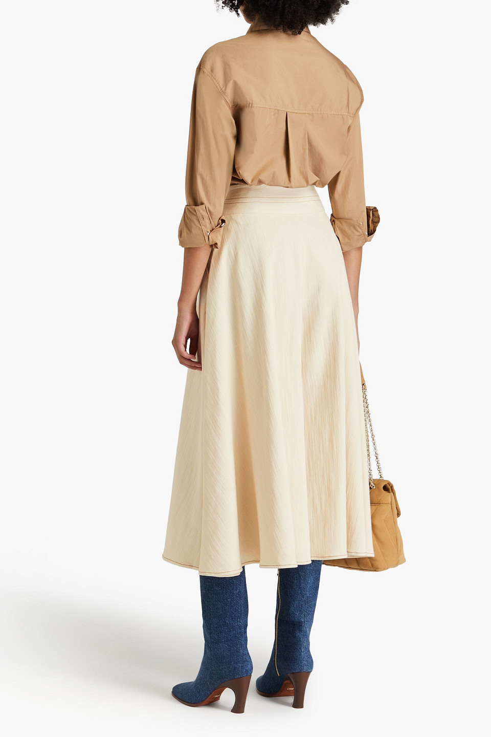 Palmer Harding Cropped High-rise Wide-leg Jeans In Ecru