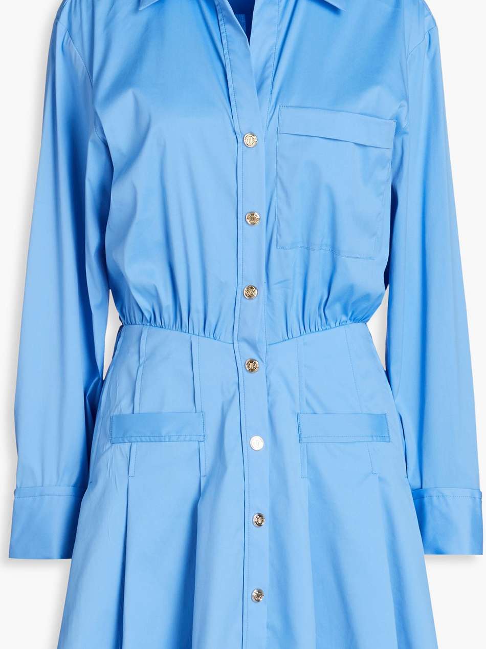 cotton-blend poplin mini shirt dress