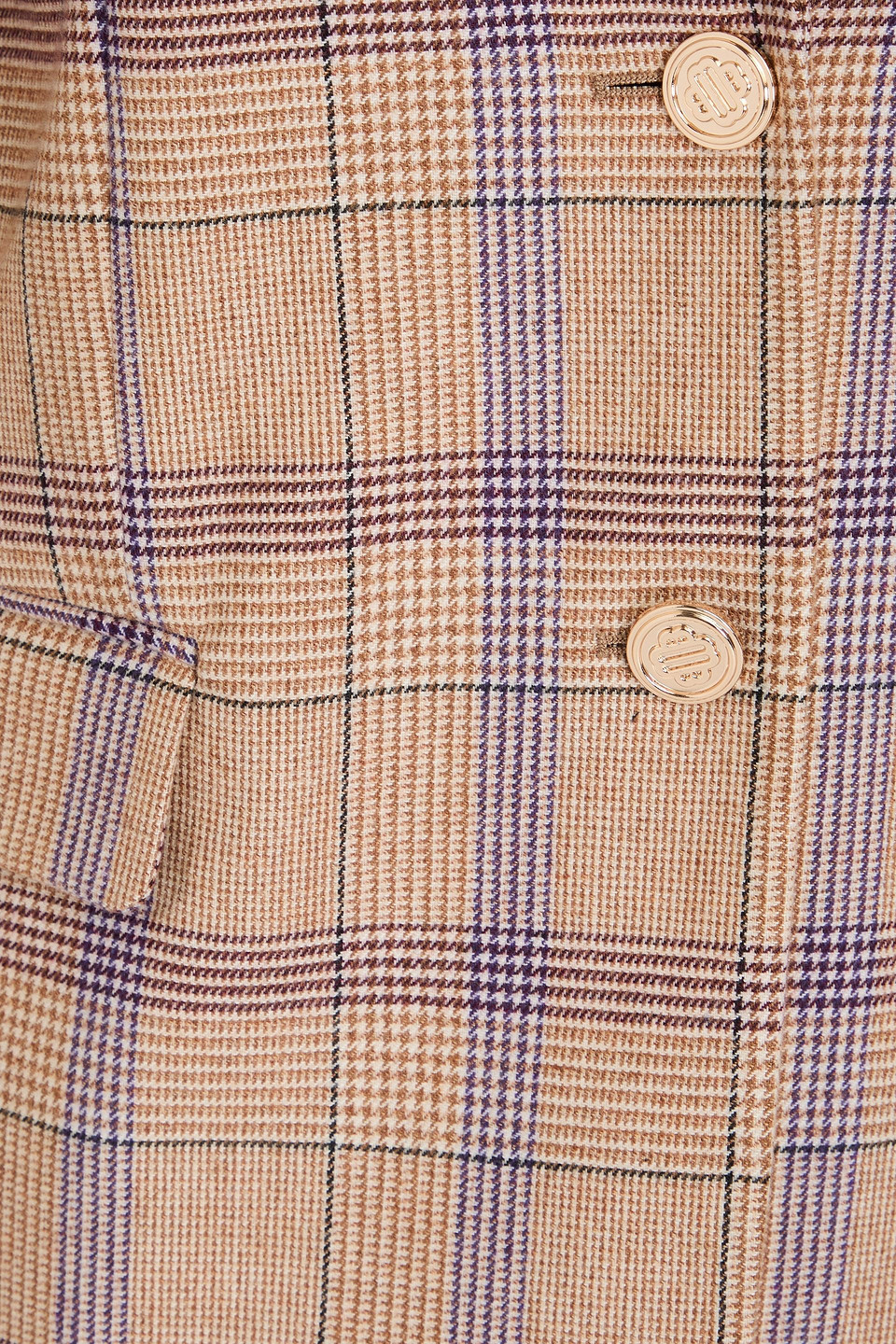 MAJE PRINCE OF WALES CHECKED TWEED BLAZER