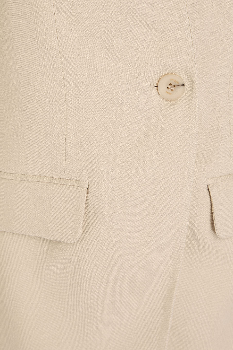 Maje Single-breasted Twill Blazer In Beige