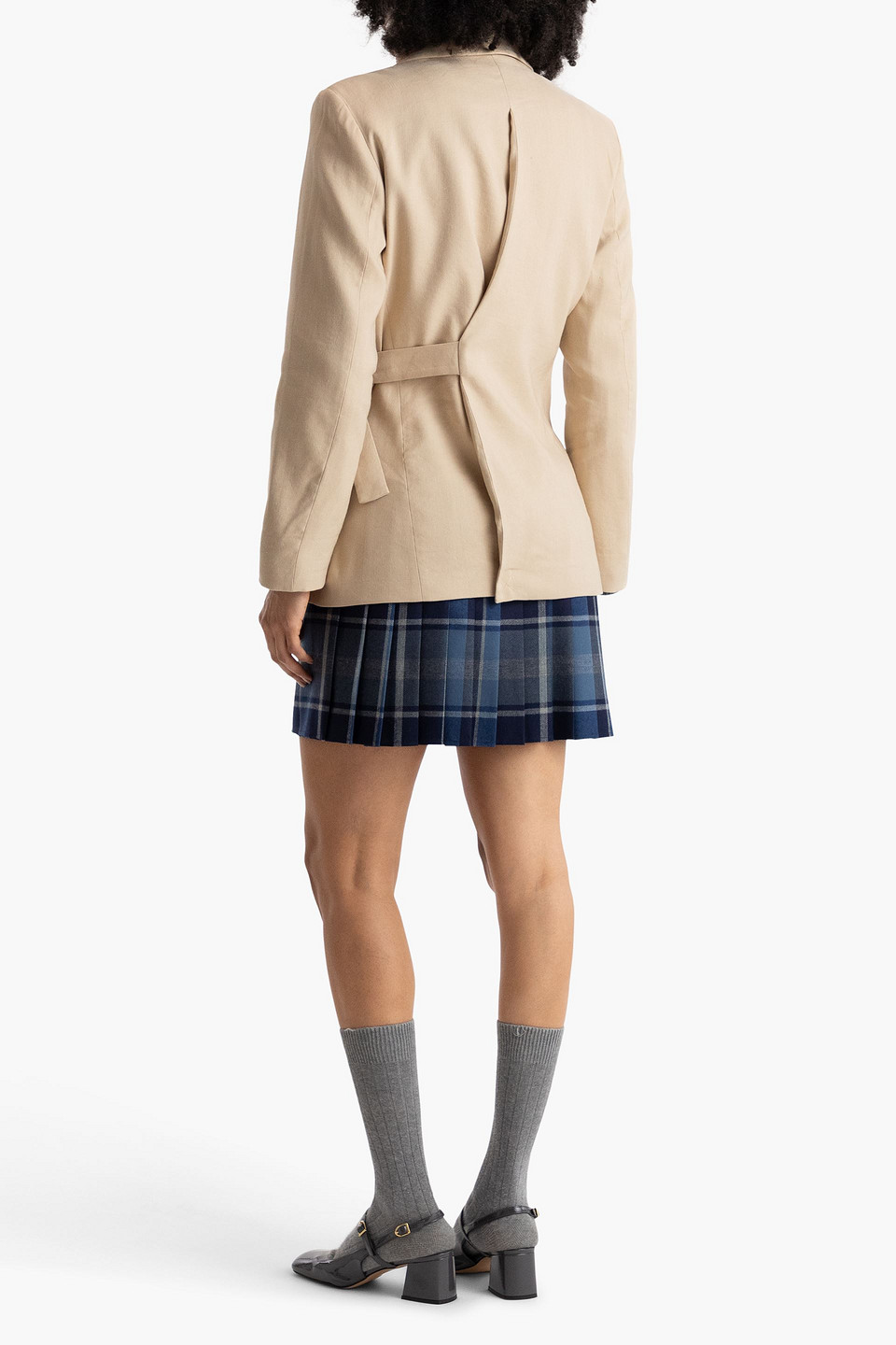 Maje Single-breasted Twill Blazer In Beige