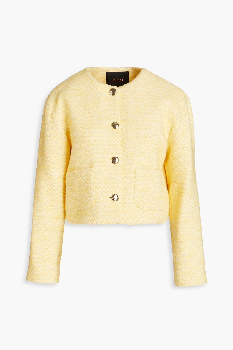 Maje Jacke Aus Tweed In Pastellgelb
