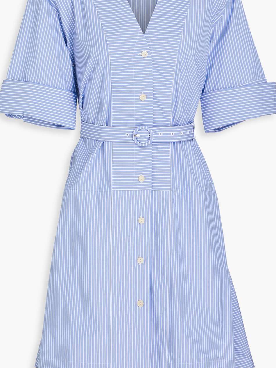 reset striped cotton-poplin mini dress
