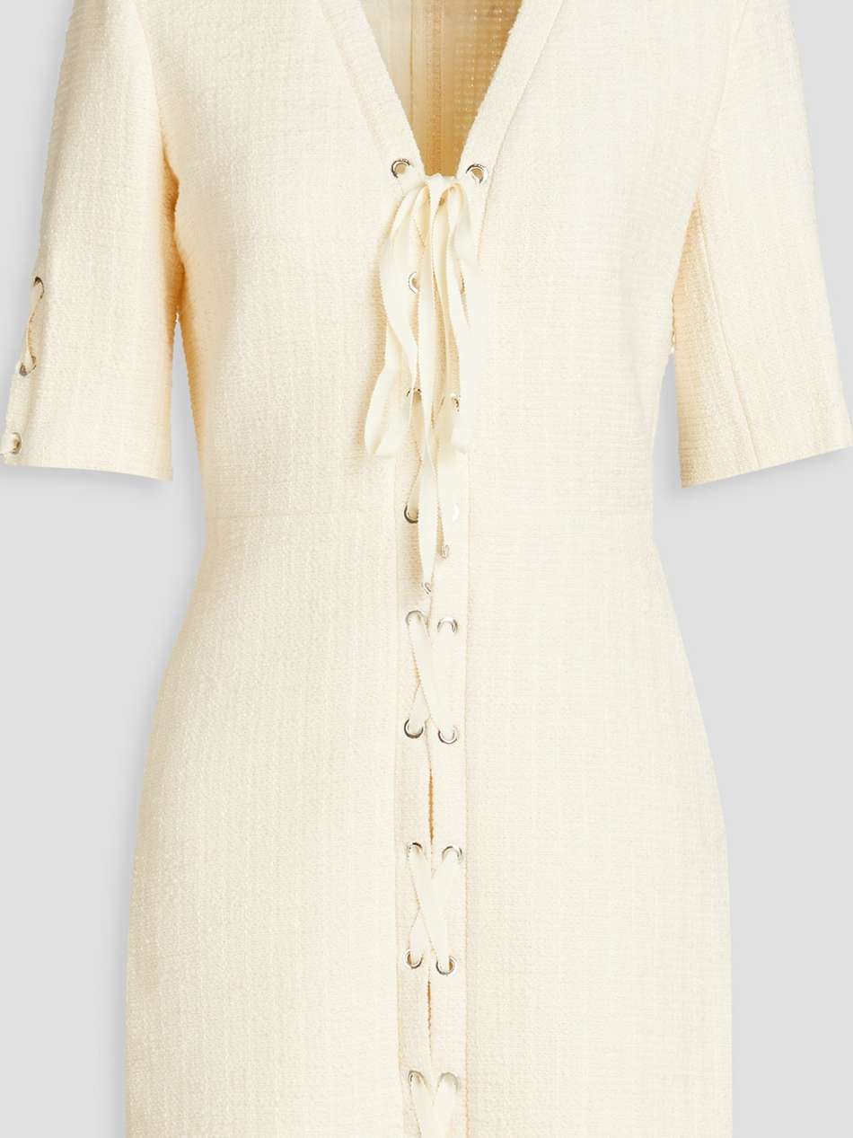 lace-up cotton-blend mini dress