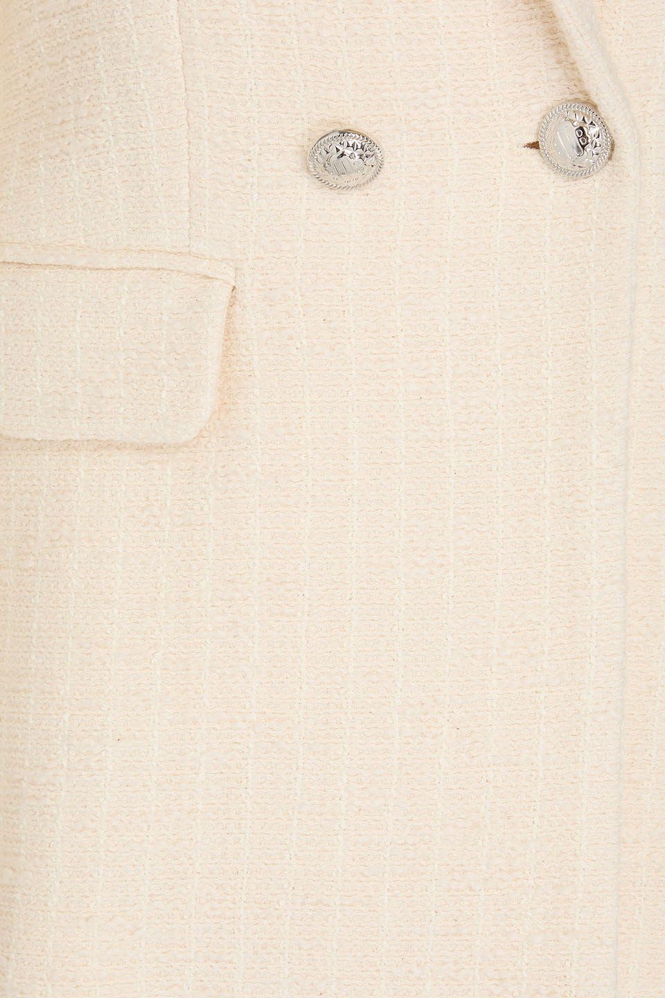 MAJE DOUBLE-BREASTED COTTON-BLEND TWEED BLAZER