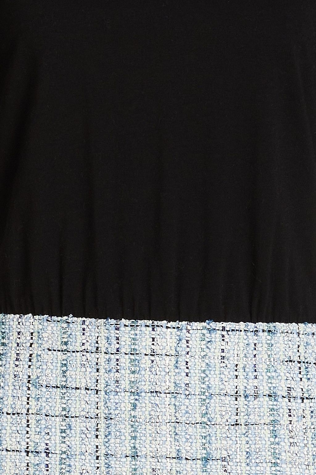 MAJE Cotton-blend jersey and tweed mini dress